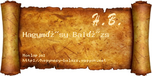 Hagymásy Balázs névjegykártya